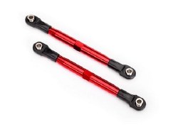 Toe links (TUBES red-anodized, 7075-T6 aluminum, stronger than titanium) (87mm) (2)/ rod ends, rear