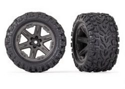Traxxas Tires & Wheels Assembled Glued (2.8") (RXT Gray Wheels Talon EXT Tires Foam Inserts) (4WD El