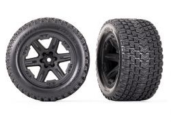 Traxxas Tires & wheels, assembled, glued (2.8") (RXT black wheels, Gravix tires, foam inserts) (4WD