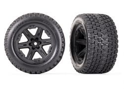 Tires & wheels, assembled, glued (2.8") (RXT black wheels, Gravix tires, foam inserts) (4WD electric