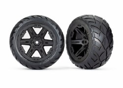 Traxxas Tires & wheels, assembled, glued (2.8") (RXT black wheels, Anaconda tires, foam inserts) (2W
