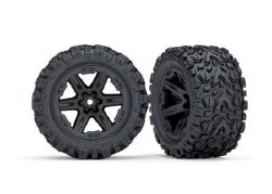 Traxxas Tires & wheels, assembled, glued (2.8') (RXT black wheels, Talon Extreme tires, foam inserts