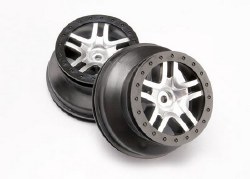 Dual Profile Split-Spoke SCT Wheels (Satin Chrome/Black-2) (Slash Rear)