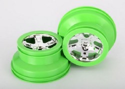 Wheels, Sct, Chrome, Green Beadlock Style, Dual Profile (2.2" Outer, 3.0" Inner) (2) (4wd Front/Rear