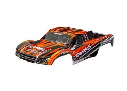 Body, Slash 4X4 (also fits Slash VXL & Slash 2WD), orange (painted, decals applied) (assembled with