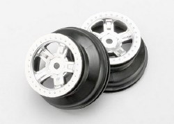 Wheels, Sct Satin Chrome, Beadlock Style, Dual Profile (1.8" Inner, 1.4" Outer) (2)