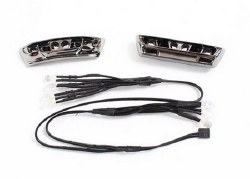 Traxxas LED Lights, Light Harness (4 Clear, 4 Red)/Bumpers, Front & Rear/Wire Ties (3) (requires pow