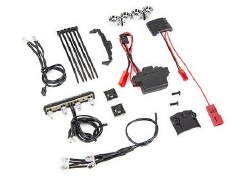 LED light kit, 1/16th Summit (power supply, chrome light bar, roof light harness (4 clear, 2 red), c