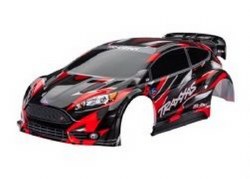 Traxxas Body, Ford Fiesta?? ST Rally Brushless, red (painted, decals applied)