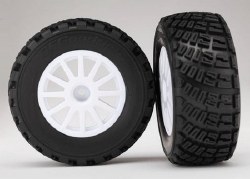 Tires & wheels, assembled, glued (White wheels, BFGoodrich Rally, gravel pattern, tires, foam insert