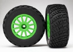 raxxas Tires & wheels, assembled, glued (Green wheels, BFGoodrich Rally, gravel pattern, S1 compound
