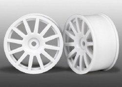 LaTrax Tires Wheels, 12-spoke (white) (2)