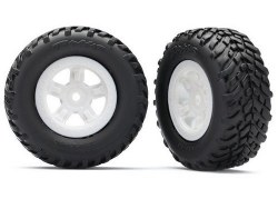LaTrax Tires and wheels, assembled, glued (SCT white wheels, SCT off-road racing tires) (1 each, rig