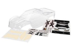 Body, X-Maxx (clear, trimmed, requires painting)/ window masks/ decal sheet