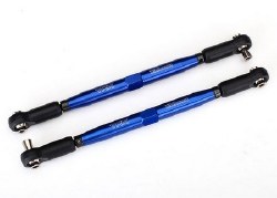 Toe links, X-Maxx (TUBES blue-anodized, 7075-T6 aluminum, stronger than titanium) (157mm) (2)/ rod e