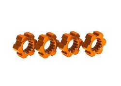 Wheel Hubs Hex Aluminum (Orange-Anodized) (4)