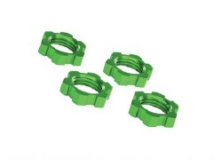 Wheel Nuts, Splined, 17mm, Serrated (green-anodized) (4)