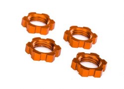 Wheel Nuts, Splined, 17mm, Serrated (orange-anodized) (4)