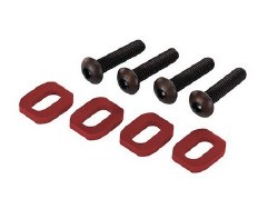 Washers, motor mount, aluminum (red-anodized) (4)/ 4x18mm BCS (4)