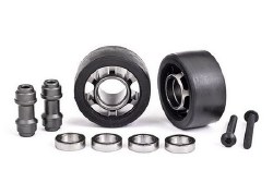 Wheels, Wheelie Bar, 6061-T6 Aluminum (Dark Titanium-Anodized) (2)/ Axle, Wheelie Bar, 6061-T6 Alumi