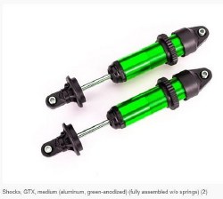 Shocks, GTX, Medium (Aluminum, Green-Anodized) (Fully Assembled W/O Springs) (2)