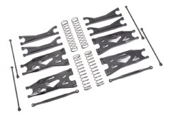 Suspension kit, X-Maxx WideMaxx, Black (includes front & rear suspension arms, front toe links, driv