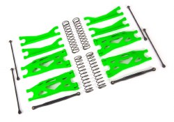 Suspension kit, X-Maxx WideMaxx, Green (includes front & rear suspension arms, front toe links, driv