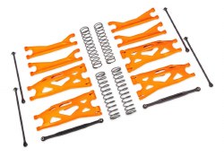 Suspension kit, X-Maxx WideMaxx, Orange (includes front & rear suspension arms, front toe links, dri