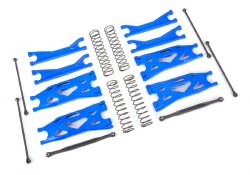 Suspension kit, X-Maxx WideMaxx, Blue (includes front & rear suspension arms, front toe links, drive