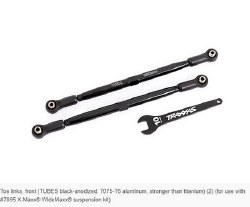 Toe links, front (TUBES Black-anodized, 6061-T6 aluminum) (2) (for use with TRA7895 X-Maxx WideMaxx