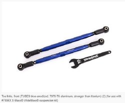 Toe links, front (TUBES Blue-anodized, 6061-T6 aluminum) (2) (for use with TRA7895 X-Maxx WideMaxx s