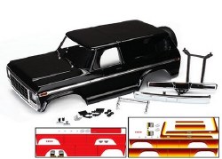 Traxxas Body, Ford Bronco, complete (black) (includes front and rear bumpers, push bar, rear body mo