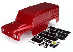 Traxxas Body, Land Rover Defender, red (painted)/ decals