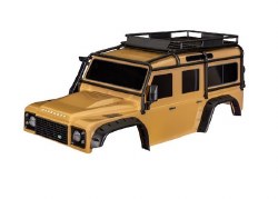 Traxxas Body, Land Rover Defender, sand (complete with ExoCage, fuel canisters, jack, spare tire mou