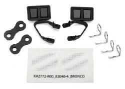 Mirrors, side, black (left & right)/ retainers (2)/ body clips (4)