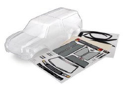 Body with camper, TRX-4 Sport (clear, trimmed, requires painting)/ window masks/ decal sheet