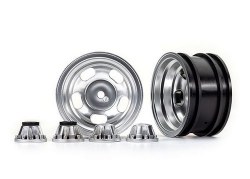 Wheels, 2.2" Satin Chrome (2)/ Center Caps (2) (Requires #8255A Extended Thread Stub Axle)