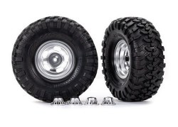 Traxxas Tires & Wheels, Assembled, Glued (2.2" Satin Chrome Wheels, Canyon Trail 5.3 X 2.2" Tires) (