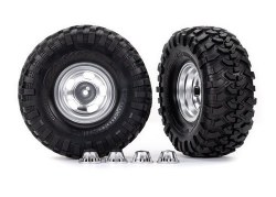 Tires & Wheels, Assembled, Glued (2.2" Satin Chrome Wheels, Canyon Trail 5.3 X 2.2" Tires) (2)/ Cent