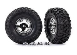Traxxas Tires & Wheels, Assembled, Glued (2.2" Chrome Wheels, Canyon Trail 5.3 X 2.2" Tires) (2)/ Ce