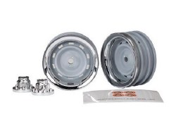 Wheels, 1.9", chrome (2)/ center caps (2)/ decal sheet (requires #8255A extended stub axle)