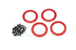 Beadlock rings, red (2.2") (aluminum) (4)/ 2x10 CS (48)