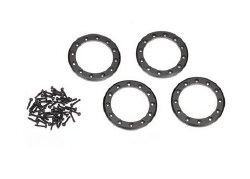 Beadlock rings, black (2.2") (aluminum) (4)/ 2x10 CS (48)