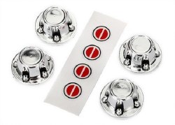 Center caps, wheel (chrome) (4)/ decal sheet