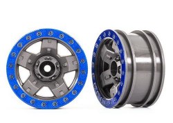 Wheels, TRX-4 Sport 2.2 (Gray, Blue Beadlock Style) (2)