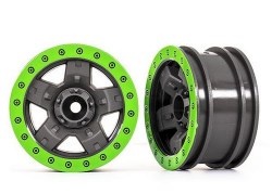 Wheels, TRX-4 Sport 2.2 (Gray, Green Beadlock Style) (2)