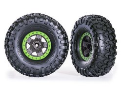 Tires & Wheels, Assembled, Glued (TRX-4 Sport 2.2" Gray, Green Beadlock Style Wheels, Canyon Trail 5