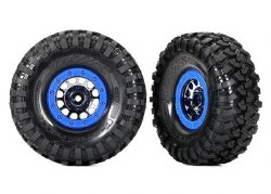 Tires & wheels, assembled (Method Race Wheels® 105 Beadlock 1.9" black chrome, blue beadlock style w