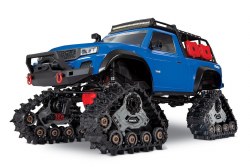 Traxxas TRX-4 with Deep-Terrain Traxx w/ Tires and Wheels: 1/10 Scale 4WD Electric Truck - Blue. Rea