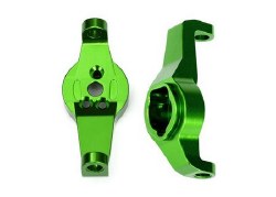 Caster blocks, 6061-T6 aluminum (green-anodized), left and right